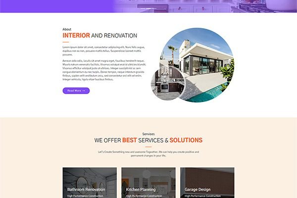Stirling – Website template designed for your interior design company