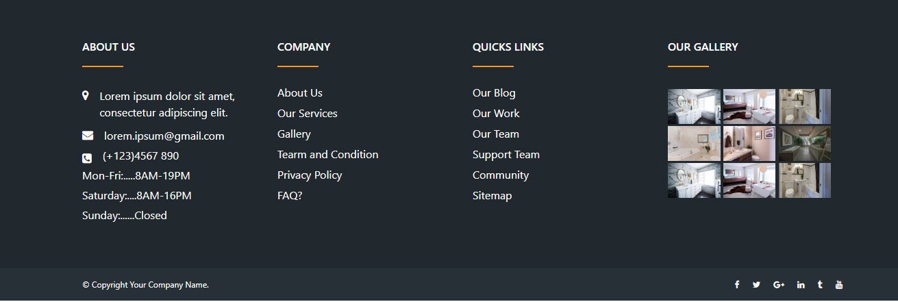 bootstrap footer design