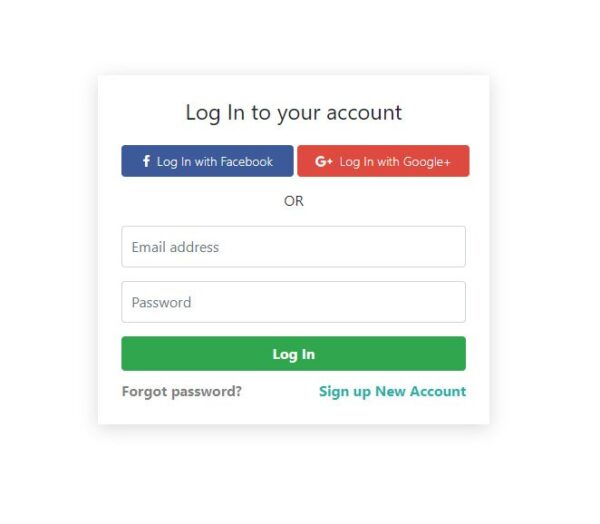 Simple login form ui using bootstrap with facebook and google options ...
