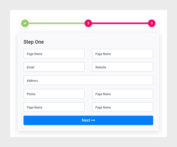 Download step ui form using bootstrap