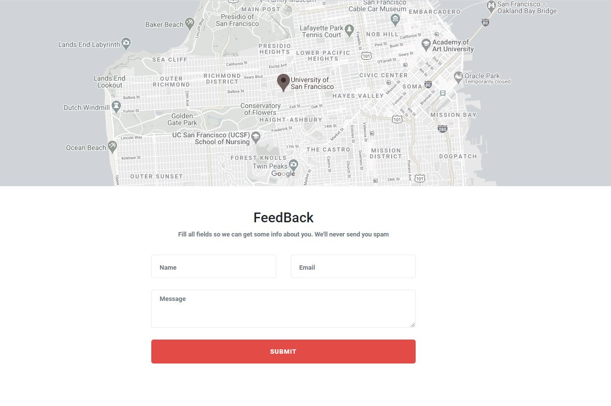 contact form with responsive map