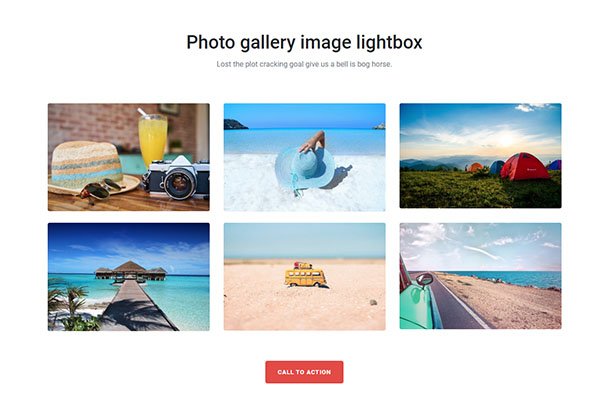 Free photo gallery with bootstrap three column grid