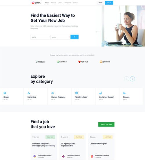 Free Job Board Bootstrap Template Unique and Responsive