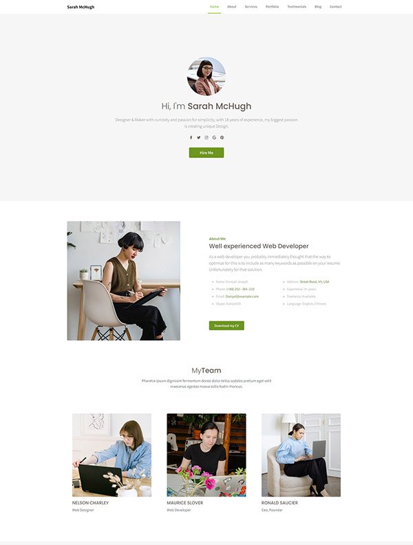 Free bootstrap portfolio template for your next success