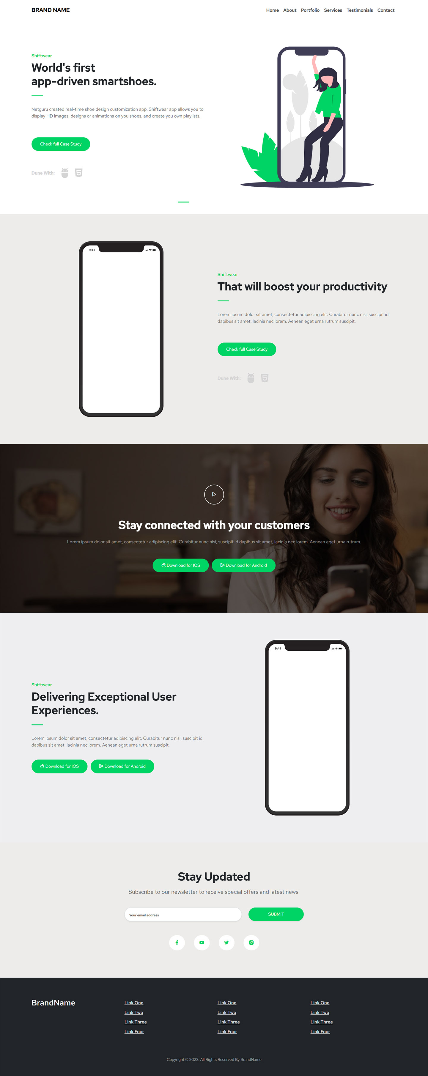 Murfree- Bootstrap landing page for your app showcase website
